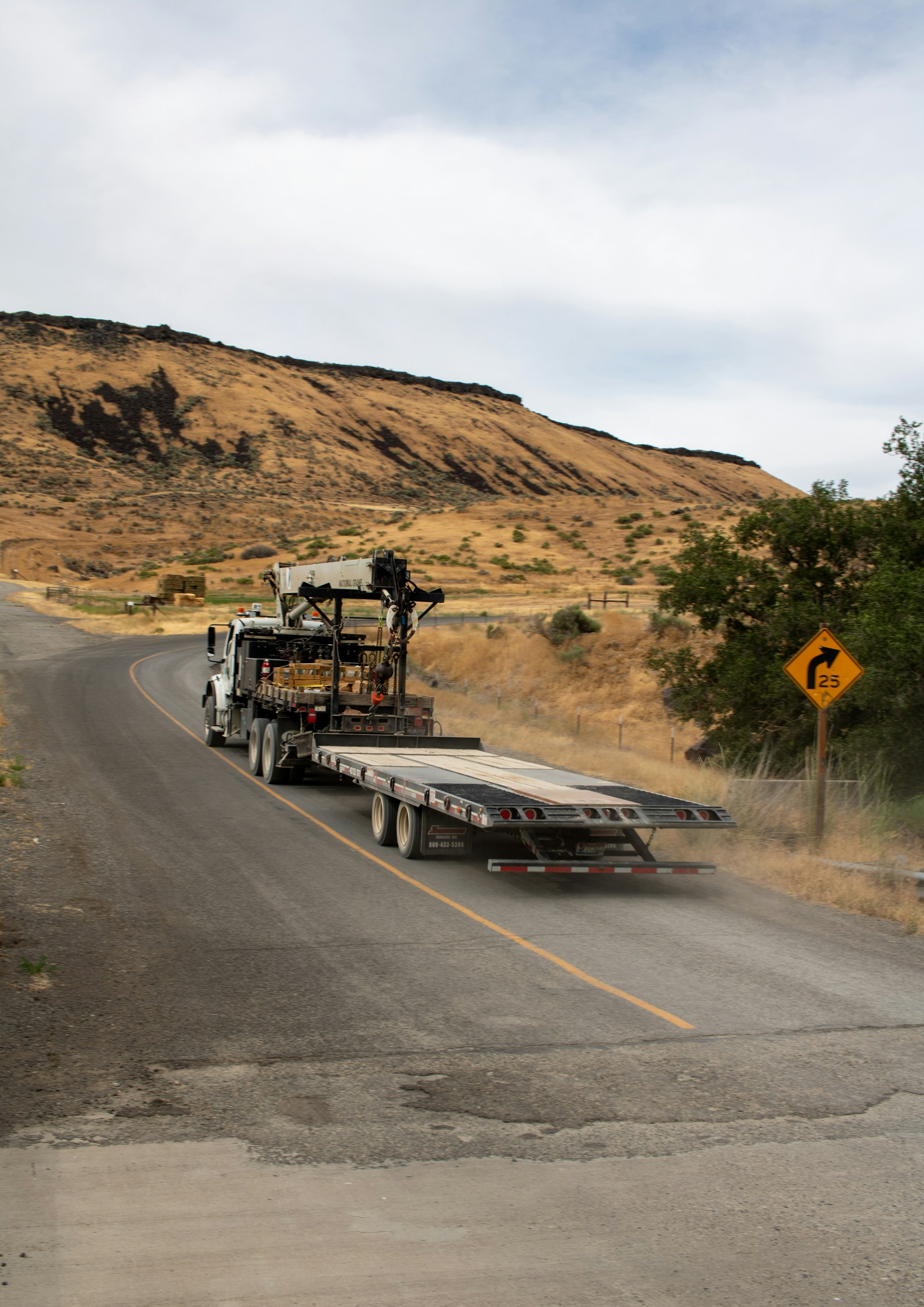 American semi truck on highway